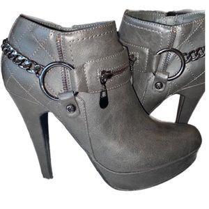 Guess Gray Stiletto Ankle Boots